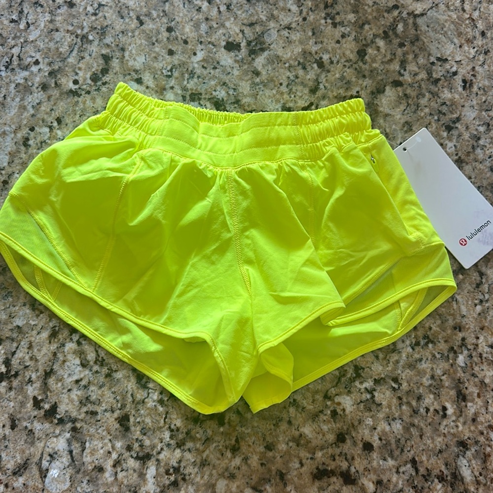 Size 2 lululemon hottie hot shorts highlight yellow new with tags